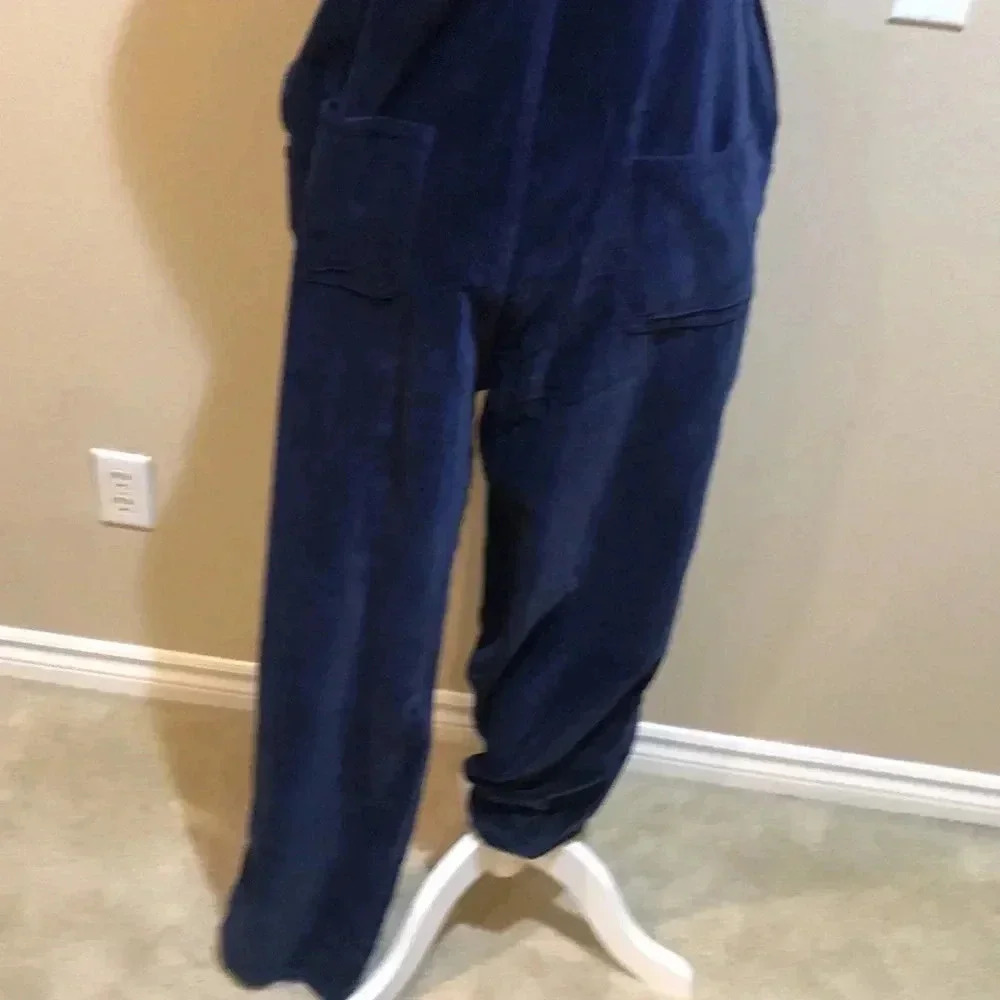 Blue Velvet 100% Cotton 5 Pocket Overalls Snow Flakes Embellishments-Size L - Picture 8 of 14
